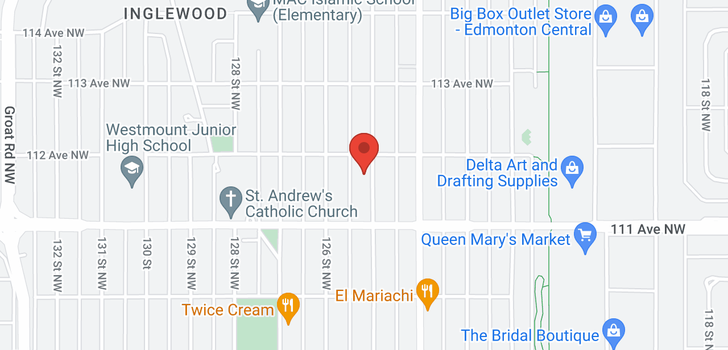 map of 11140 125 ST NW